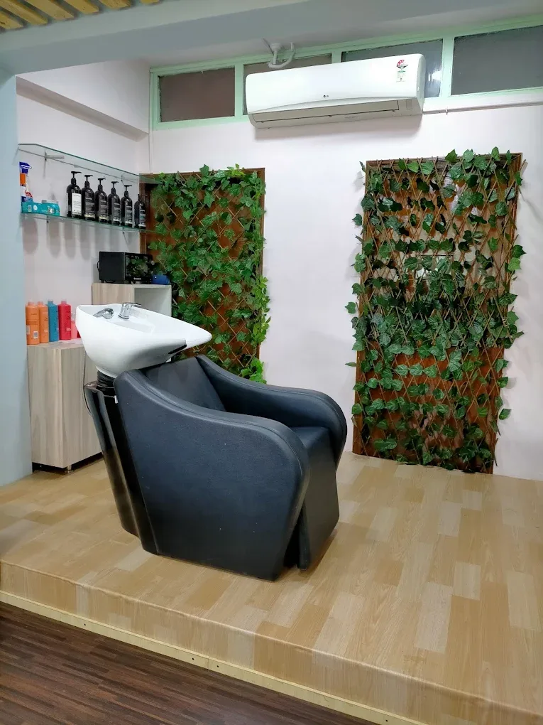 Styling stations and product shelves at Pixie Salon Jakkasandra Bengaluru